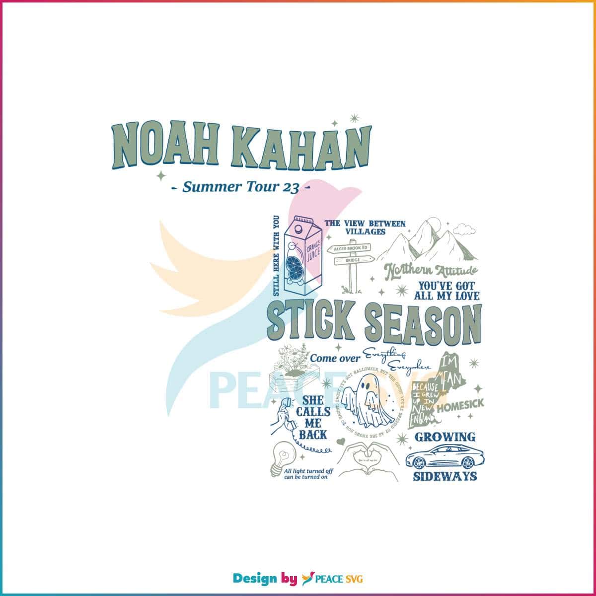 Noah Kahan Merch Stick Season SVG Country Music SVG File PeaceSVG