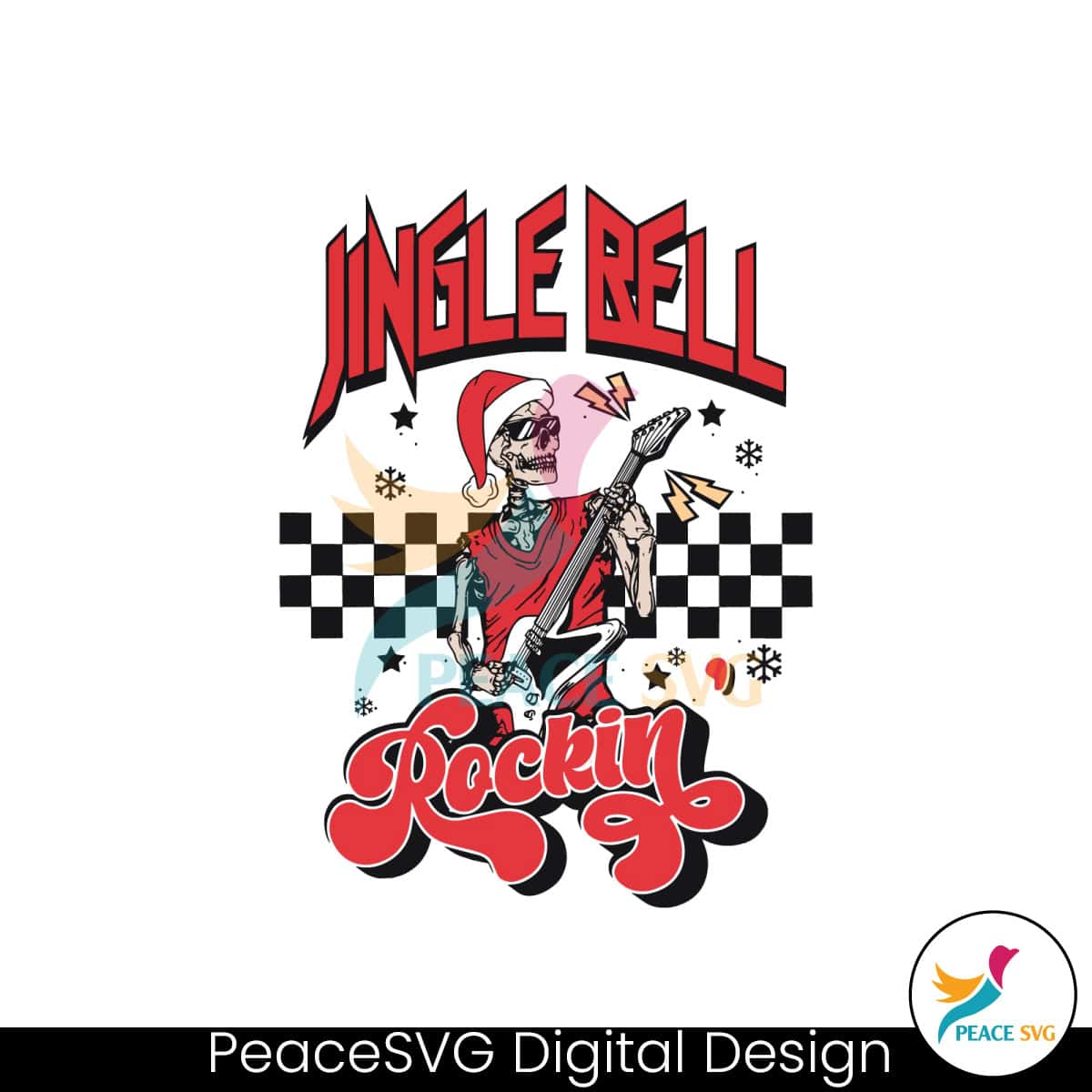 Retro Christmas Jingle Bell Rockin SVG Graphic Design File PeaceSVG