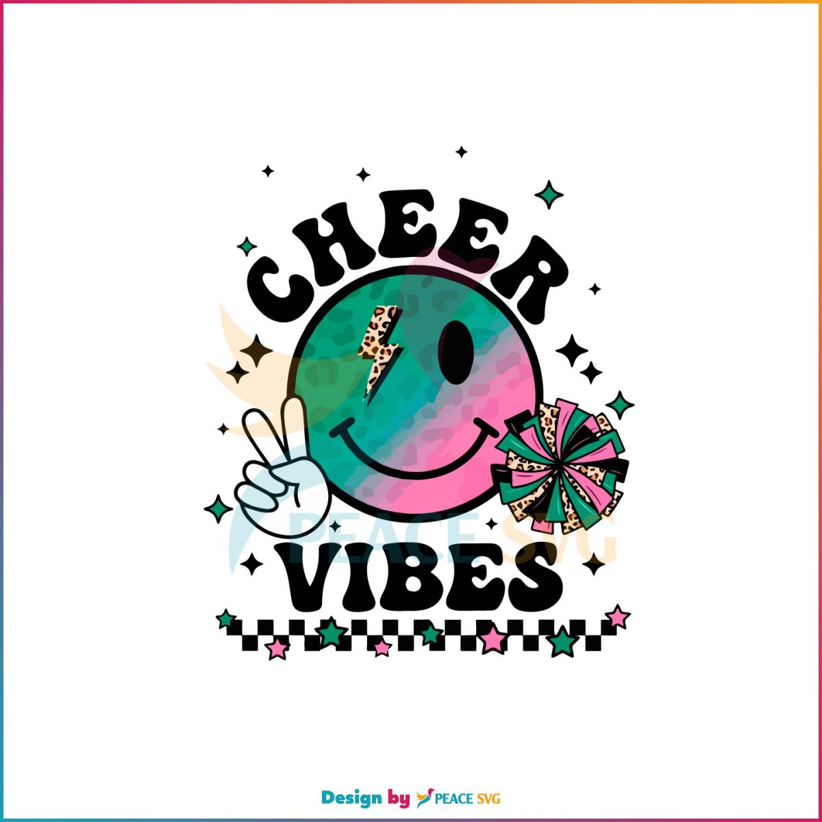 Cheers Vibes Smiley Green Cheerleader Lover Svg Cutting Files