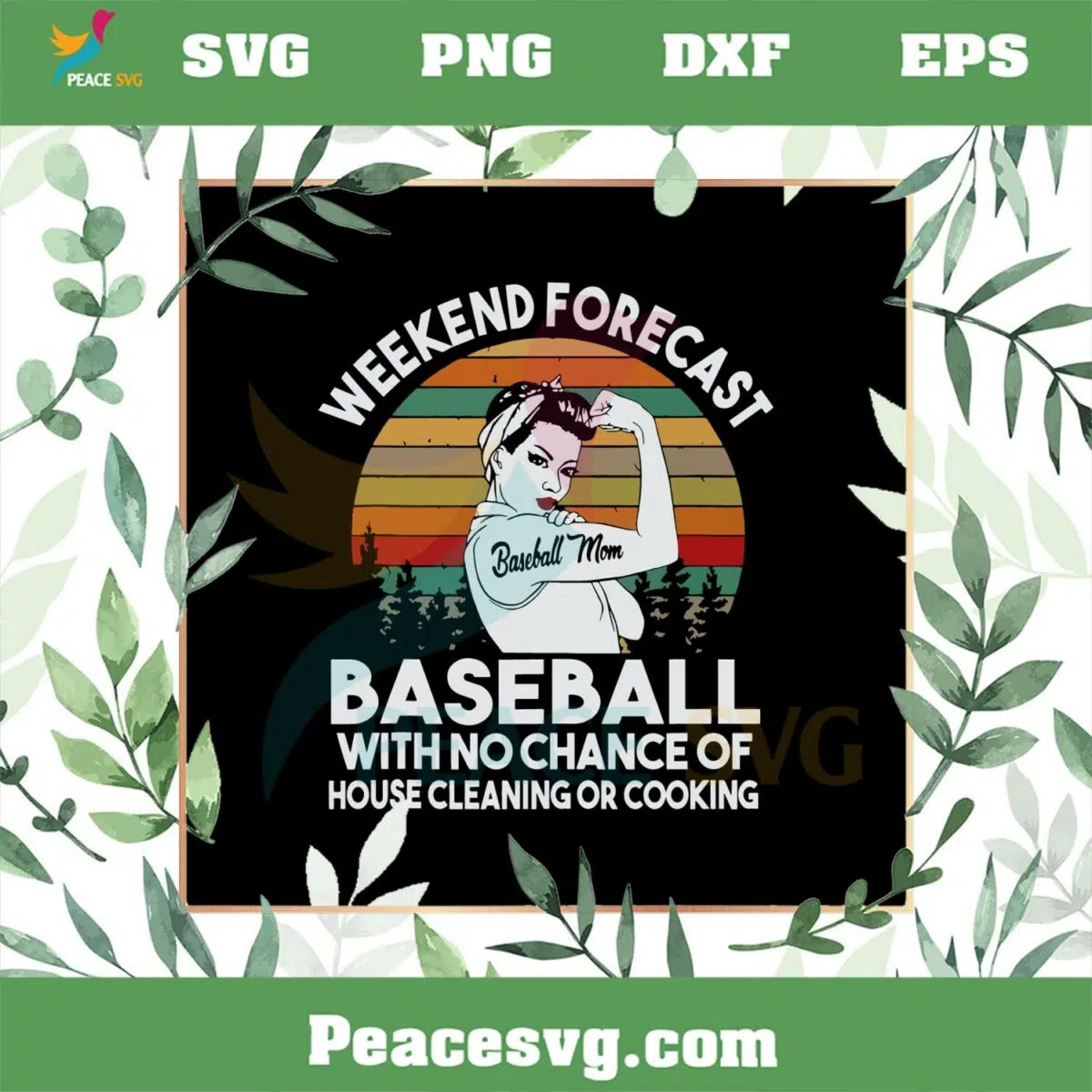 Vintage Baseball Mom Weekend Forecast SVG Cutting Files