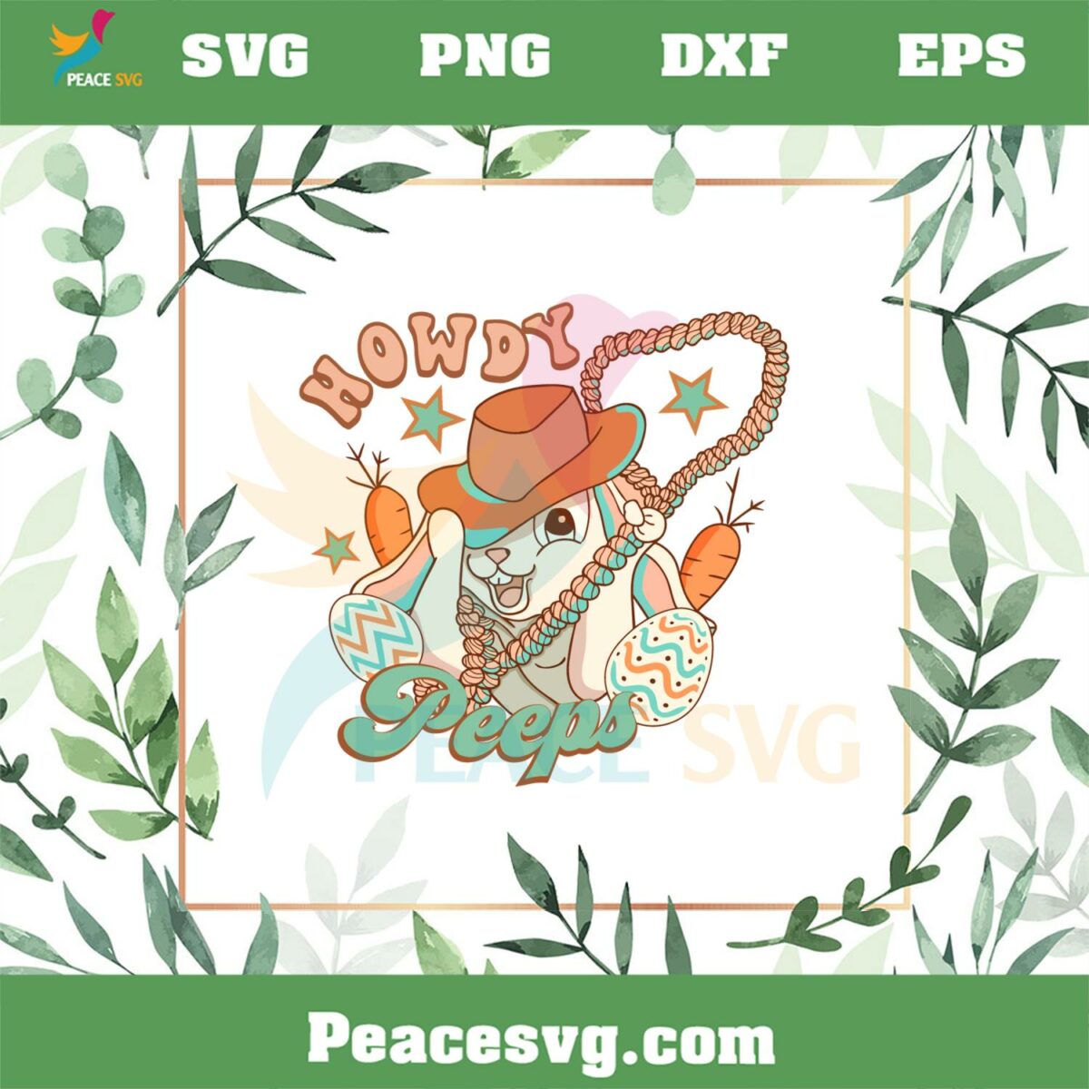 Howdy Peeps Funny Easter Bunny Western Cowboys SVG Cutting Files