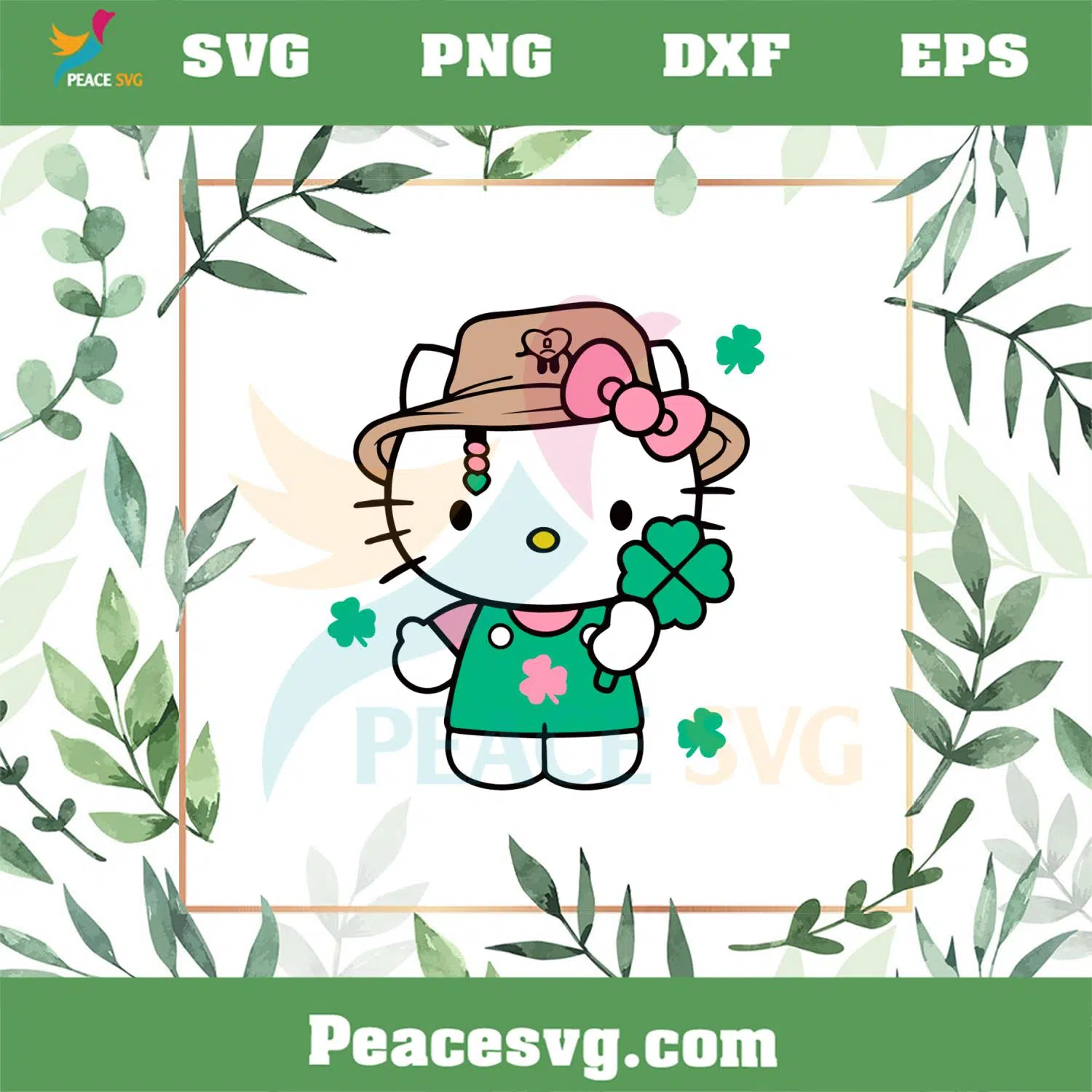 Benito’s Luckiest Clover St Patrick’s Day Hello Kitty SVG Cutting Files