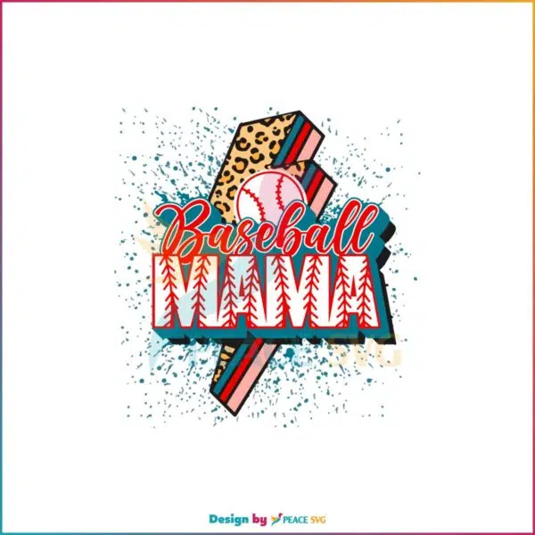 Baseball Mama Leopard Bolt Baseball Mom Loves Svg Cutting Files