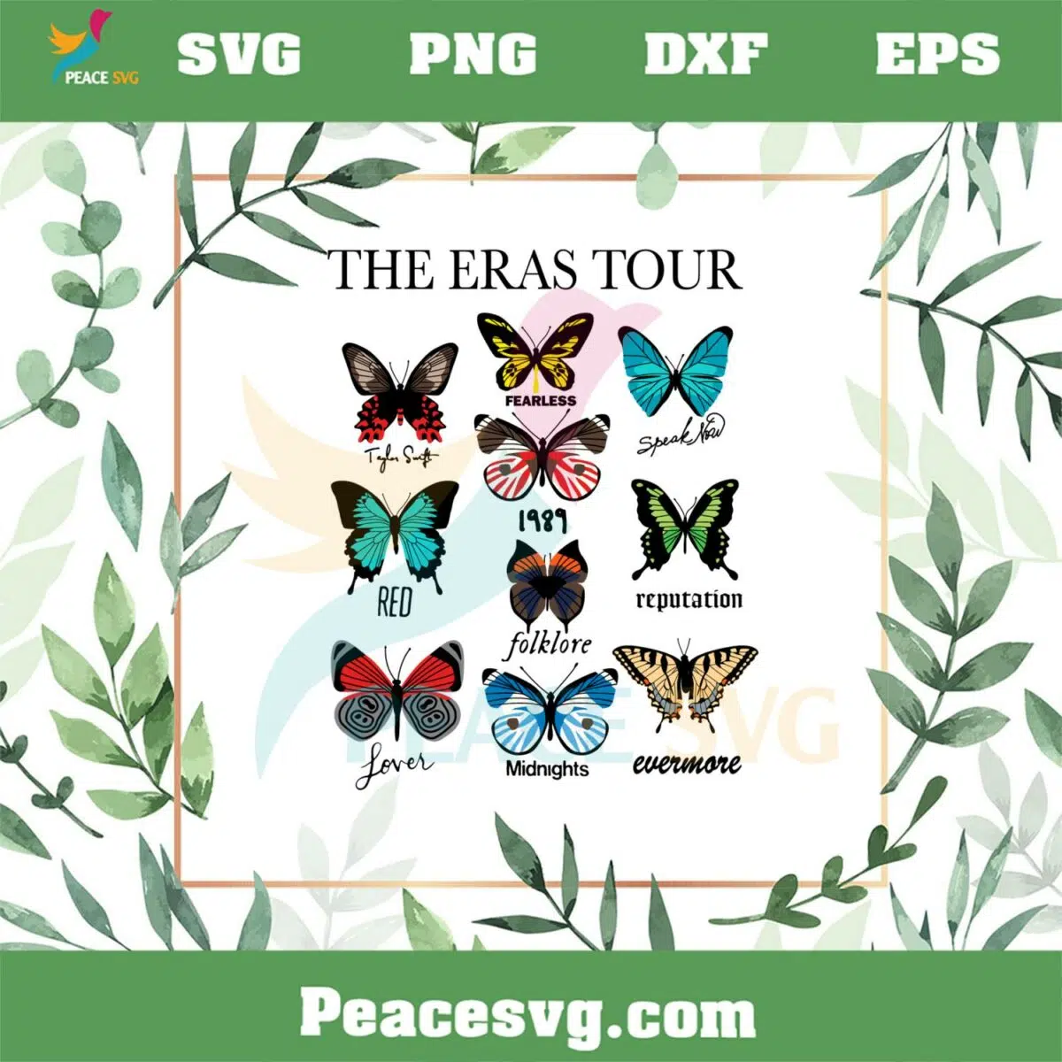 The Eras Tour Butterfly Vintage The Eras Tour 2023 SVG Cutting Files