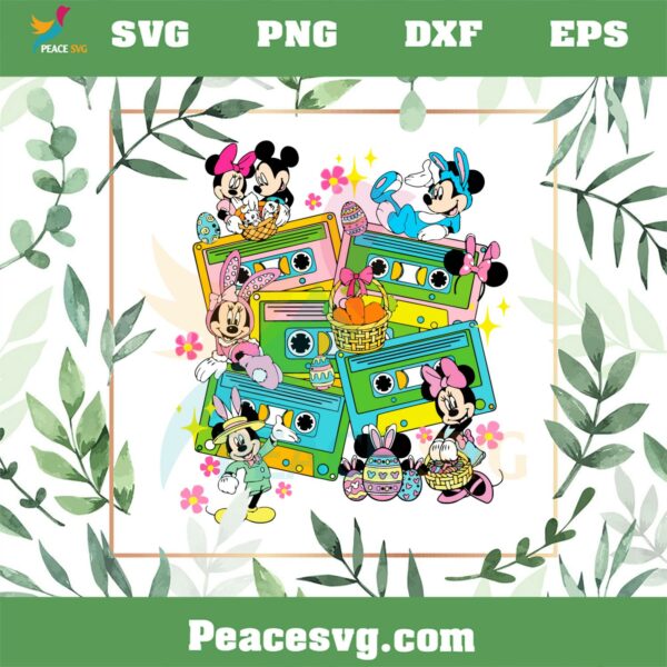 Happy Easter Disney And Friend Easter Cassette Svg Cutting Files