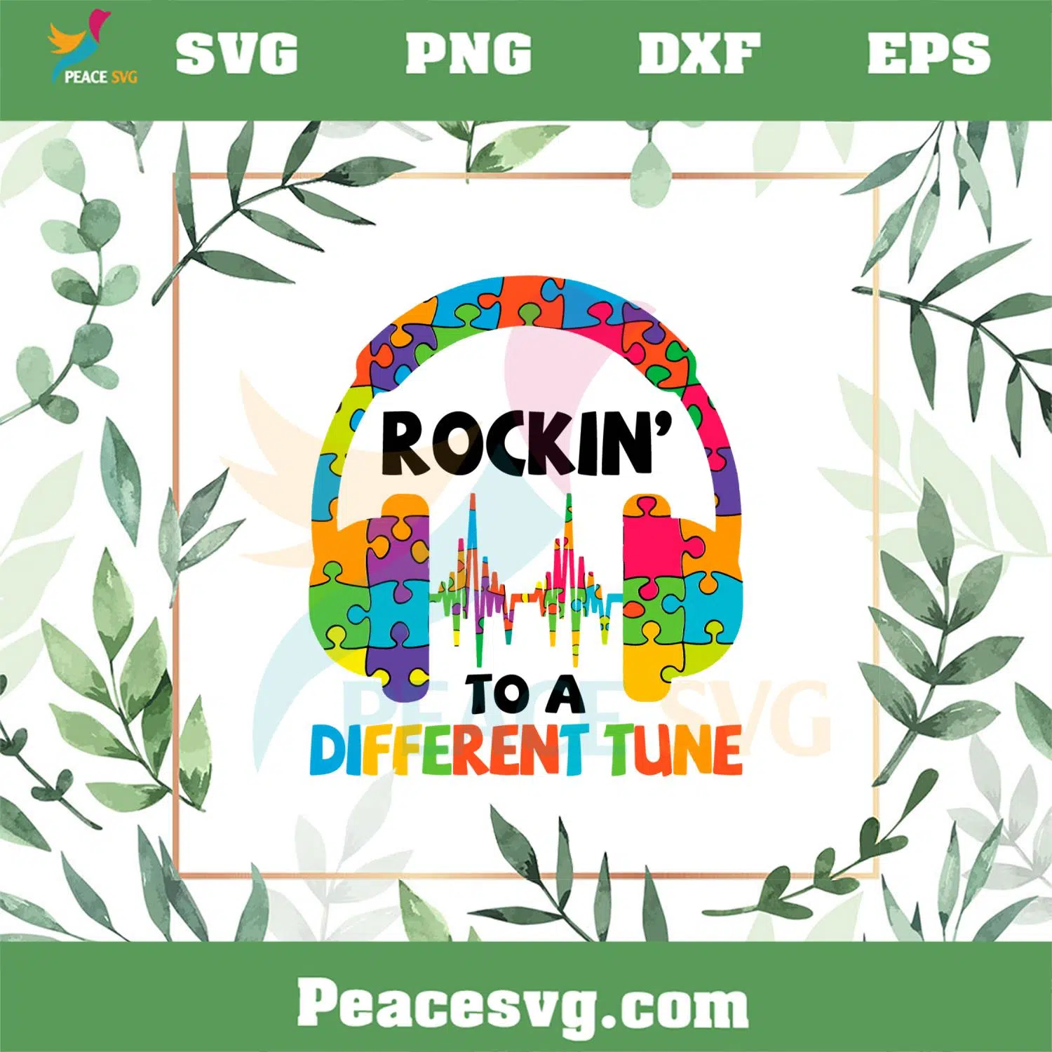 Rocking To A Different Tune Autism Awareness SVG Cutting Files