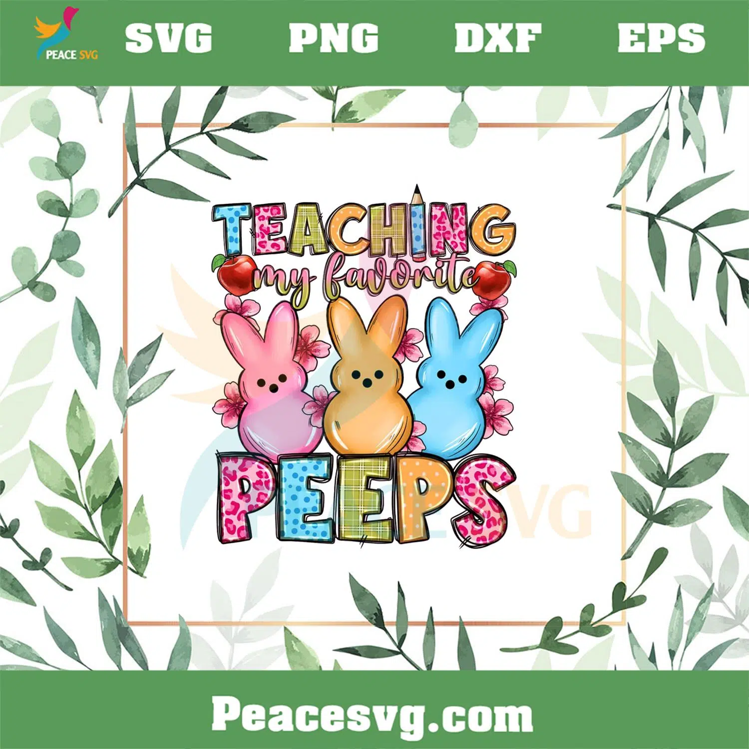 Teaching My Favorite Peeps PNG Funny Easter Teacher PNG Sublimation Files
