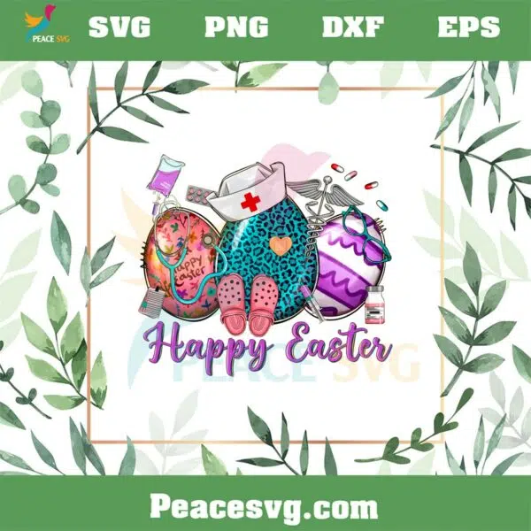 Happy Easter Egg Nurse PNG For Cricut Sublimation Files