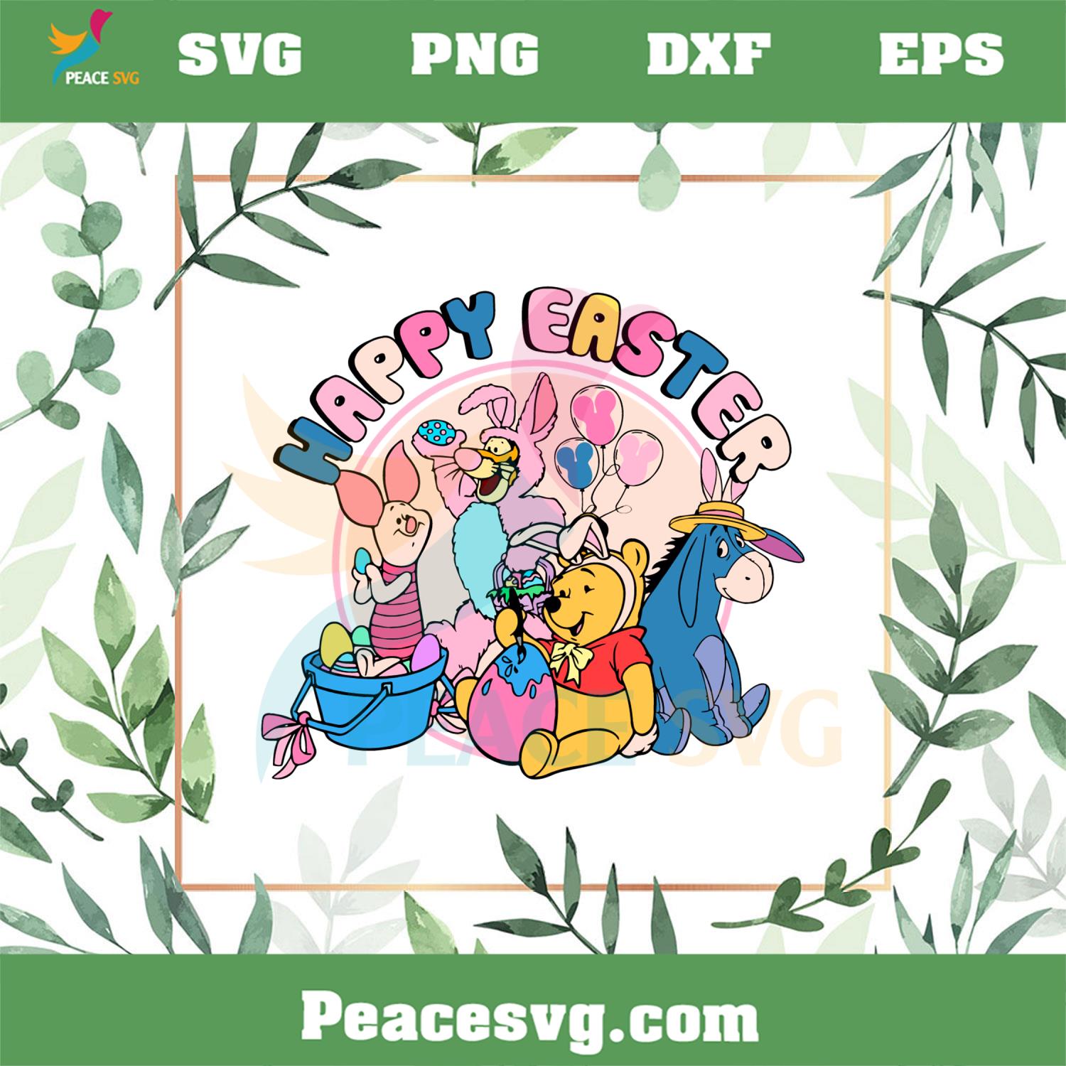 Winnie The Pooh Happy Easter Day SVG Graphic Designs Files