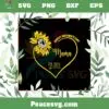 Happy Mothers Day Mama Heart Sunflower Est 2023 SVG Cutting Files