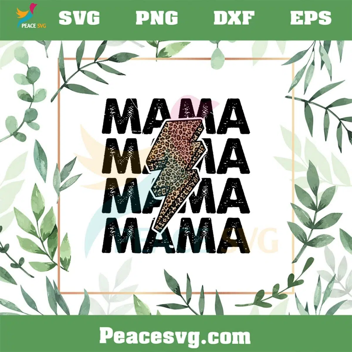 Mama Leopard Lightning Bolt SVG Graphic Designs Files