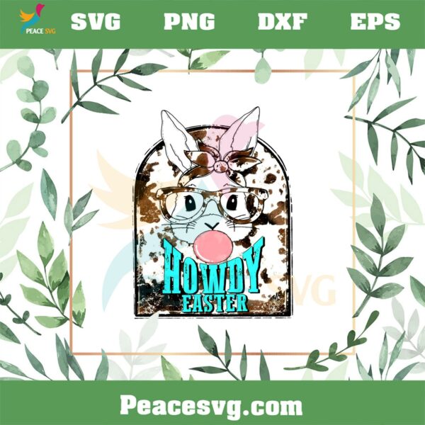 Howdy Easter Western Bunny PNG For Cricut Sublimation Files