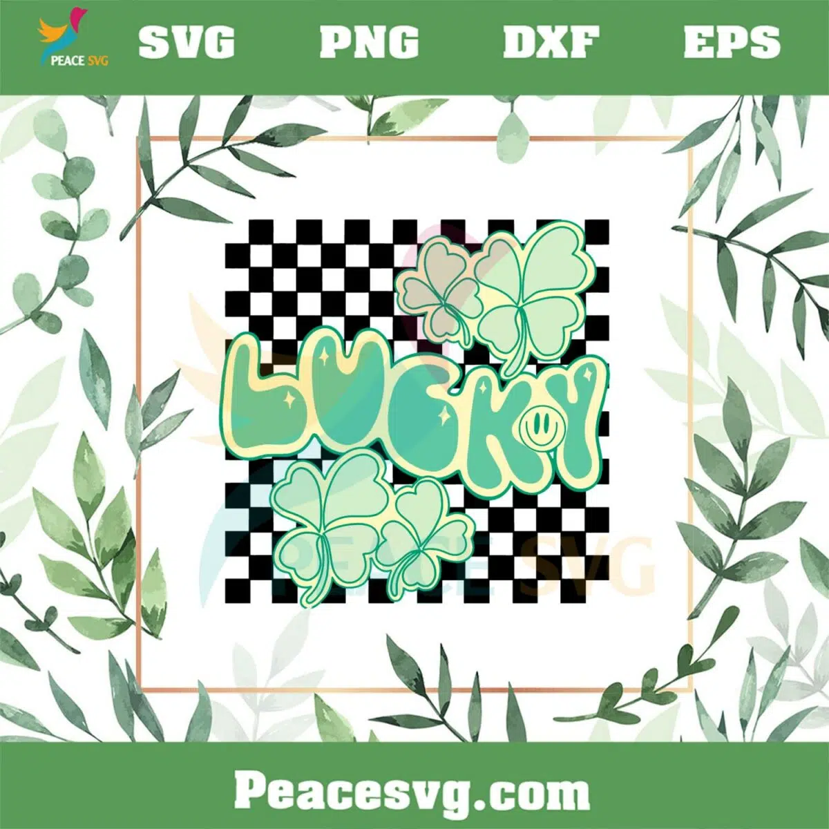 Lucky Shamrock Four Leaf Clover SVG Files Silhouette DIY Craft