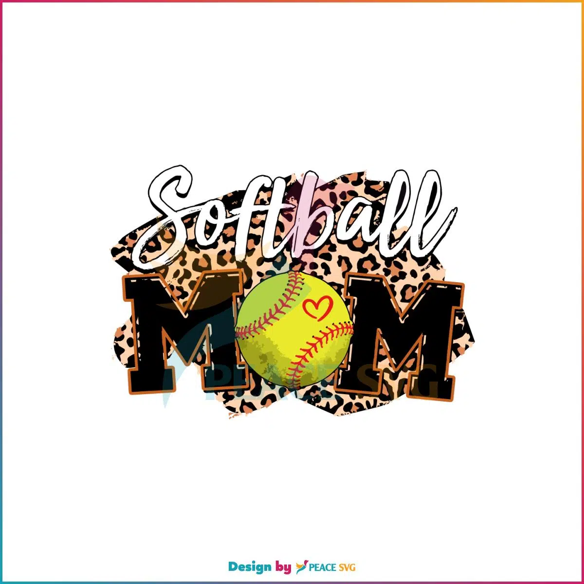 Softball Mom Leopard SVG Funny Baseball Mother’s Day Svg
