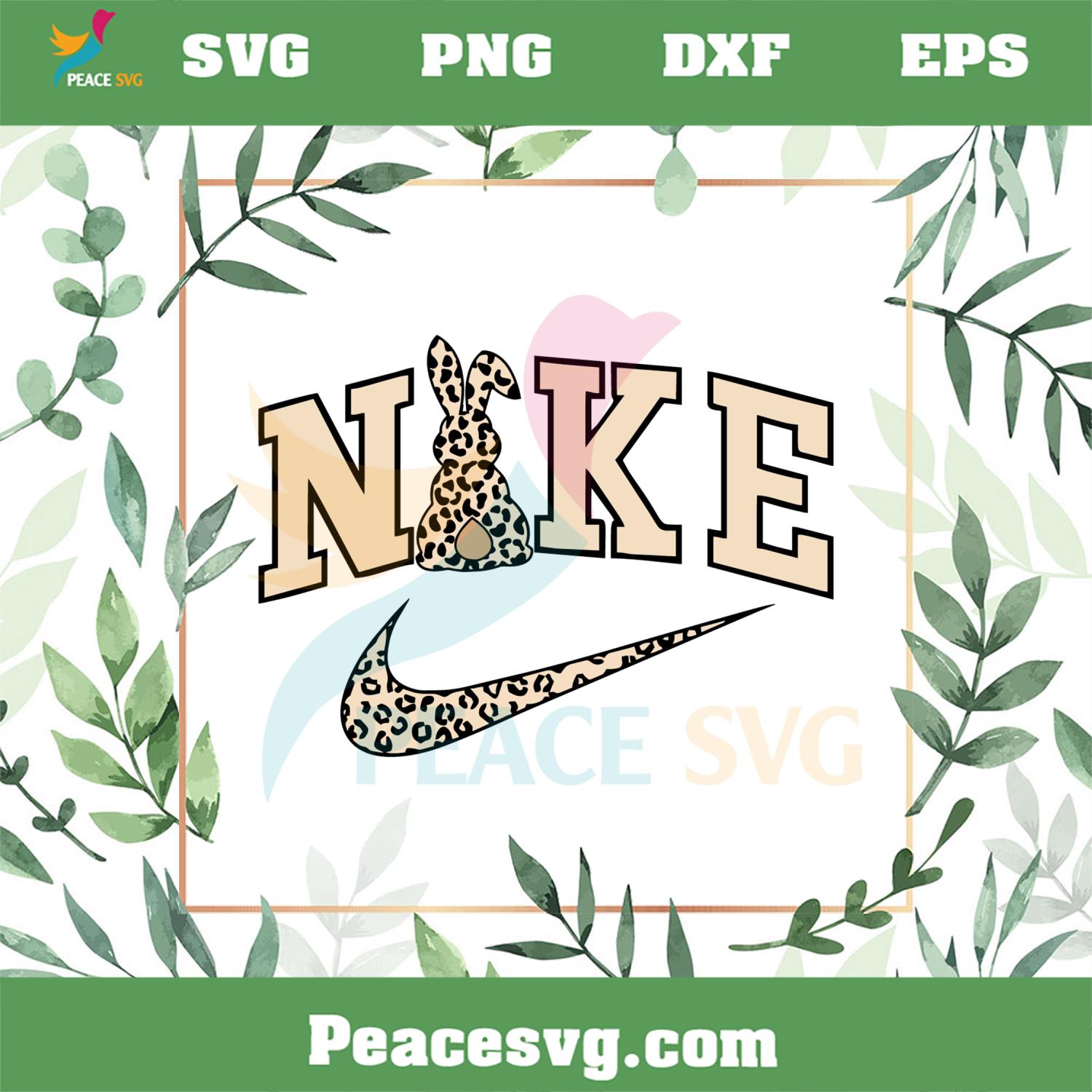 Leopard Easter Bunny NiKe Logo SVG Graphic Designs Files
