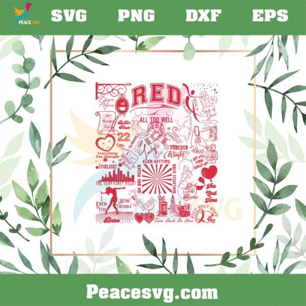 RED Taylor Swift Album Taylor Swift Song SVG Cutting Files