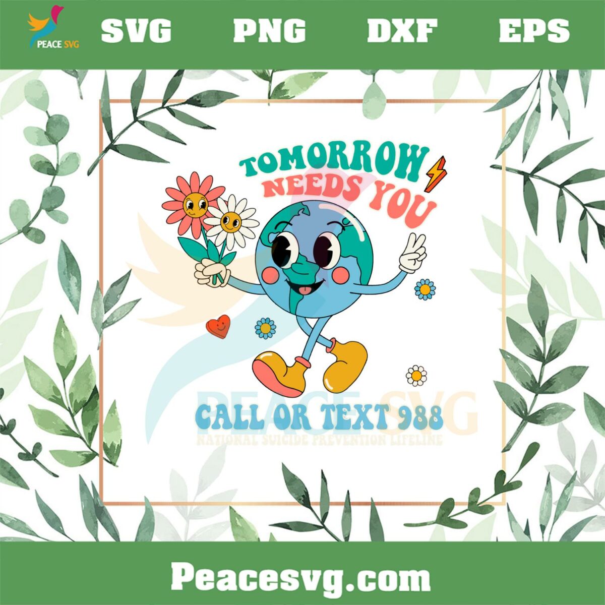 Tomorrow Needs You Groovy Mental Health SVG Cutting Files