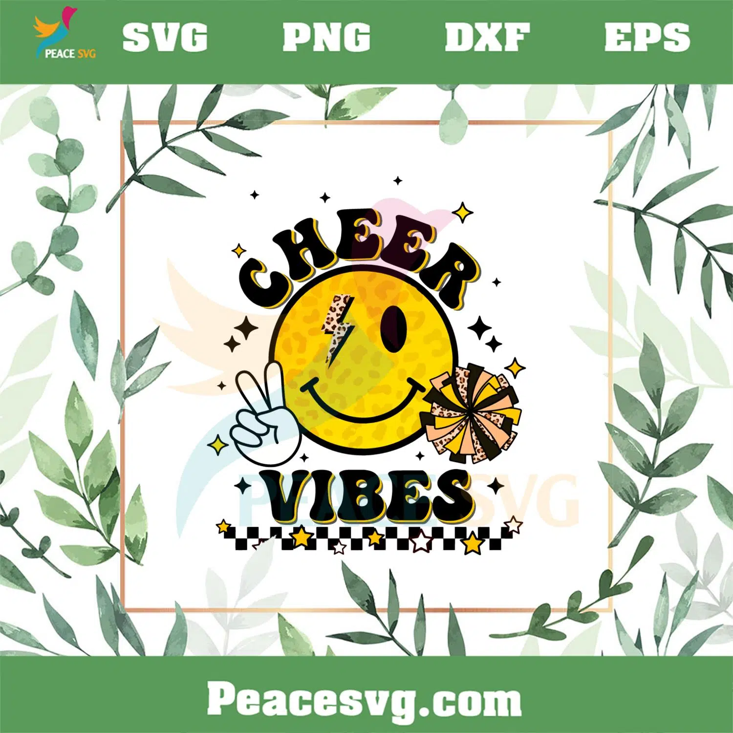 Grovy Leopard Cheers Vibes Smiley Best Design Svg Digital Files