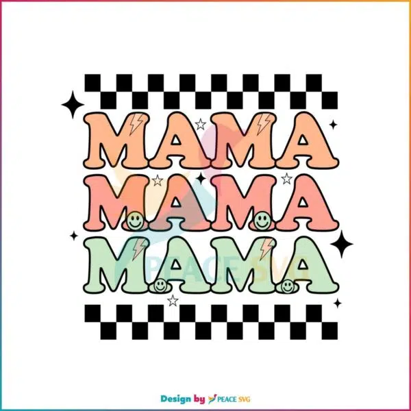 Retro Groovy Mama Funny Mothers Day Svg Cutting Files