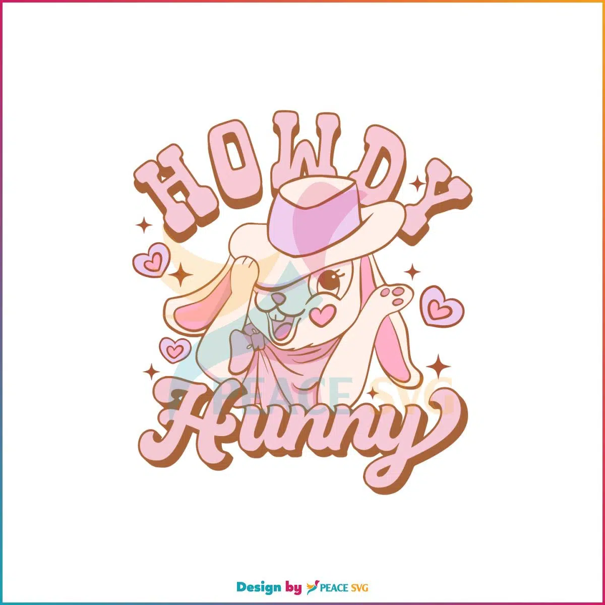 Howdy Hunny Easter Western Bunny SVG Graphic Designs Files