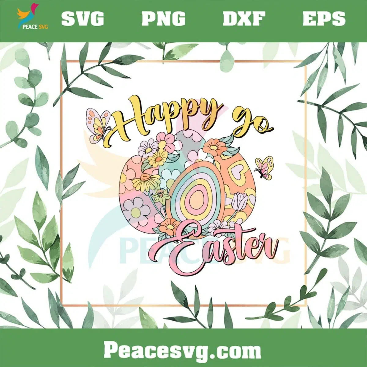 Happy Go Easter Grovy Easter Egg Best SVG Cutting Digital Files