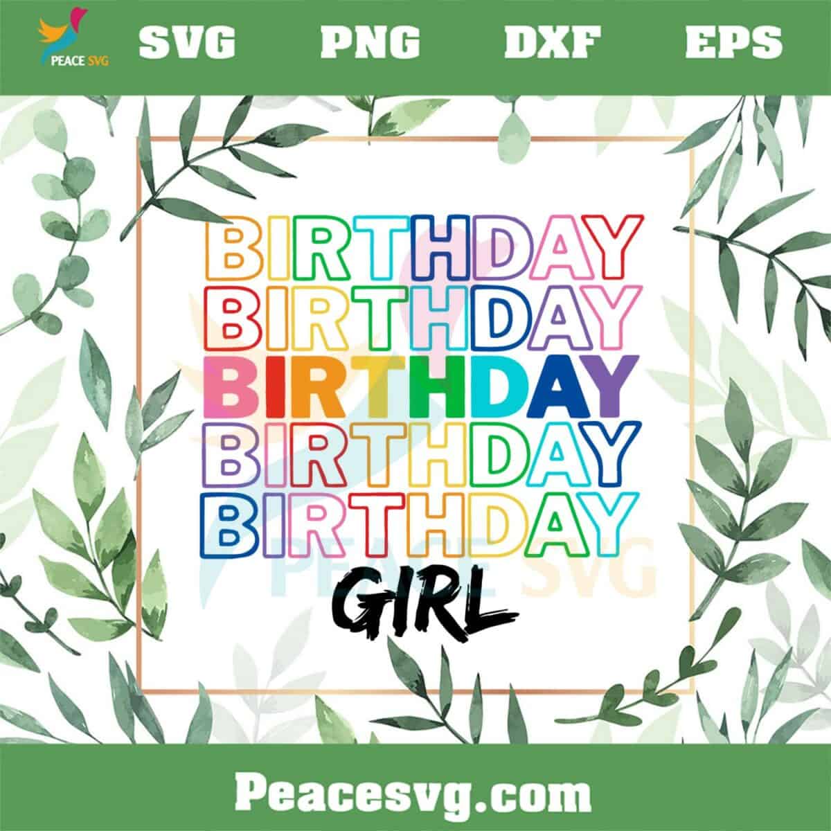 Birthday Girl Rainbow Color Best SVG Cutting Digital Files