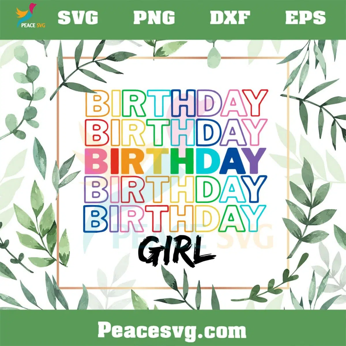 Birthday Girl Rainbow Color Best SVG Cutting Digital Files