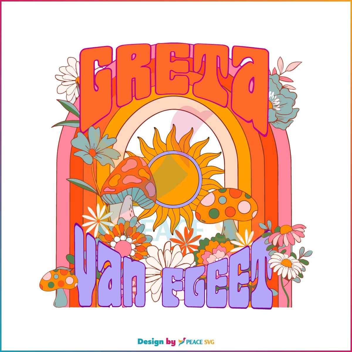Retro Groovy Greta Van Fleet Rainbow SVG Graphic Designs Files