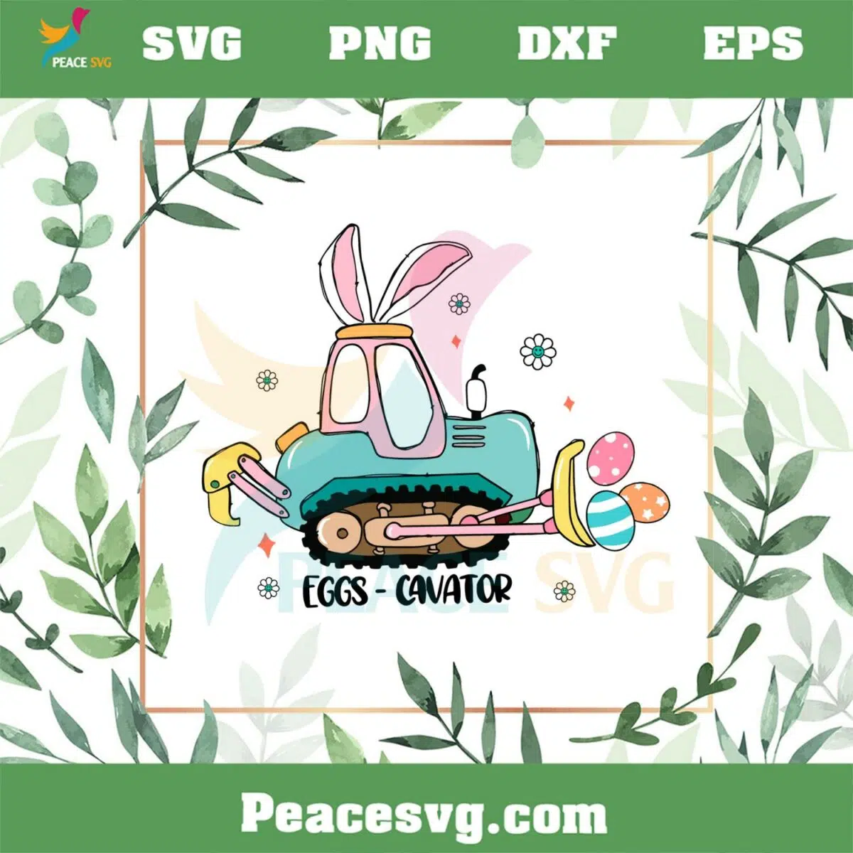 Eggs Cavator Truck Easter Eggs Farm SVG Graphic Designs Files