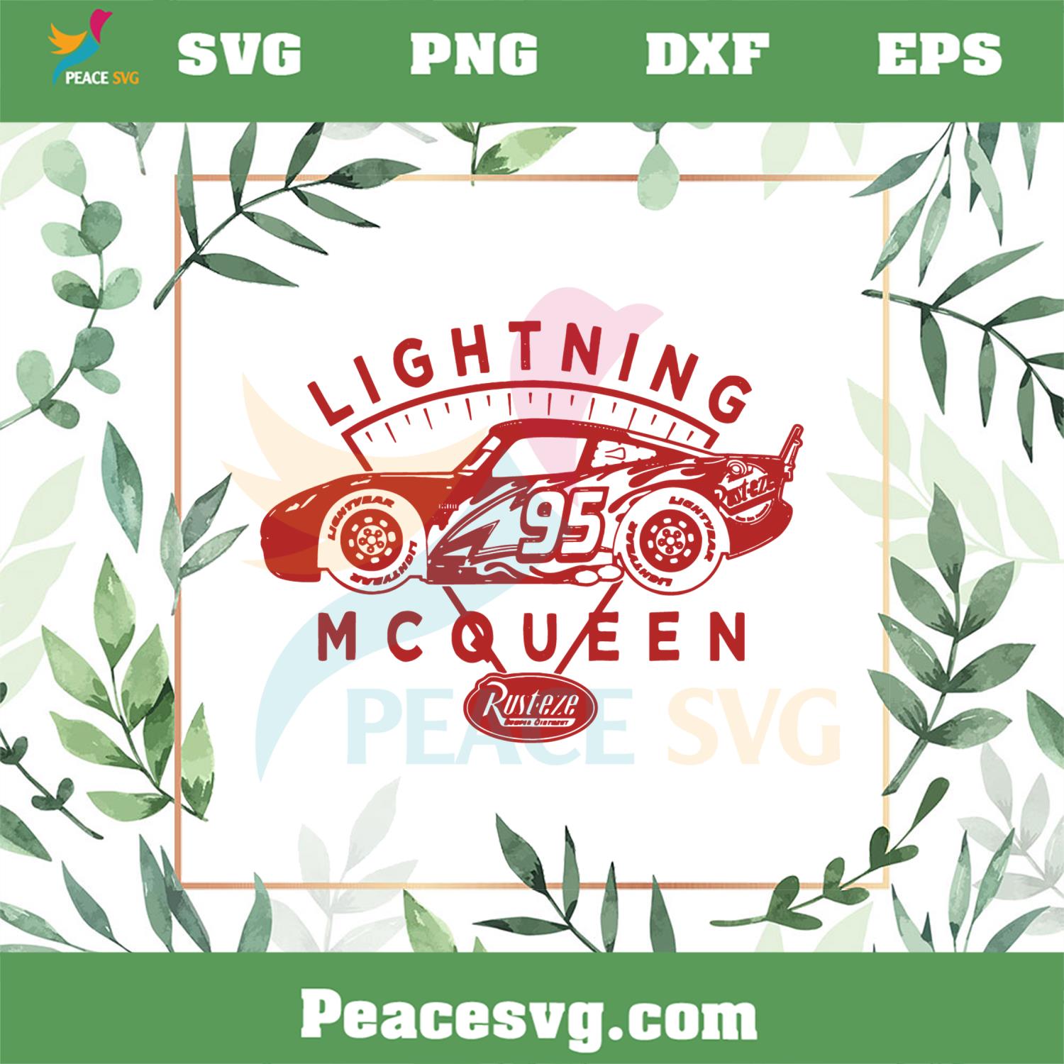 Disney Pixar Cars Lightning McQueen SVG Graphic Designs Files