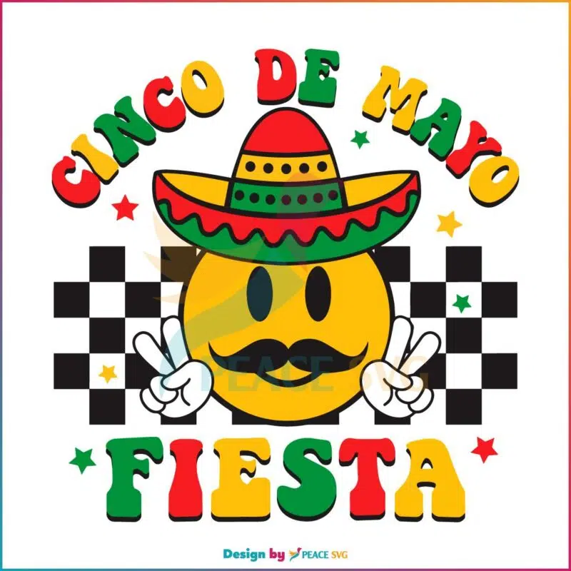 Funny Cinco De mayo Fiesta Smiley Face SVG Graphic Designs Files