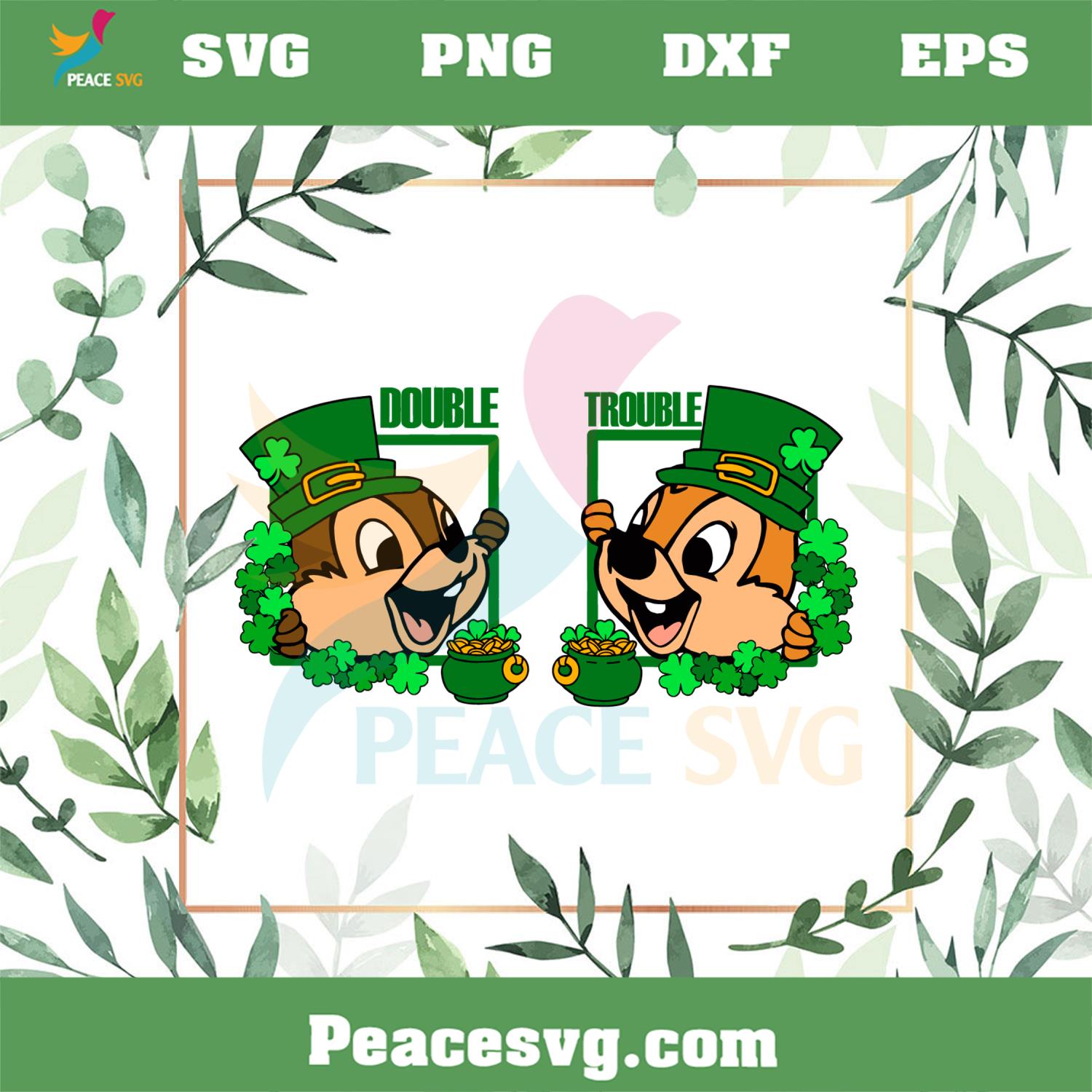 Double Trouble Funny St Patricks Day Shamrock SVG Cutting Files