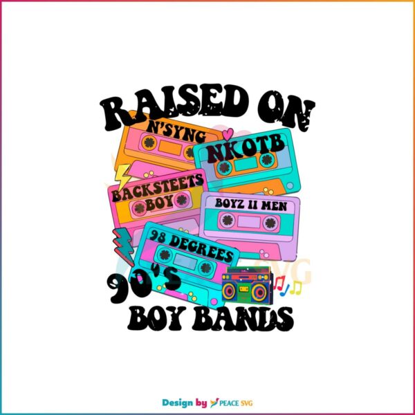 Vintage Raised On 90s Boy Band Cassette SVG Cutting Files