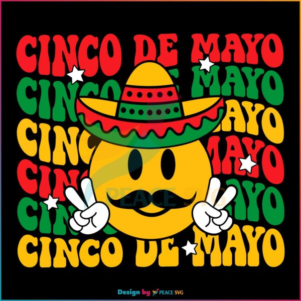Funny Cinco De Mayo Mexican Fiesta Smiley Face SVG Cutting Files