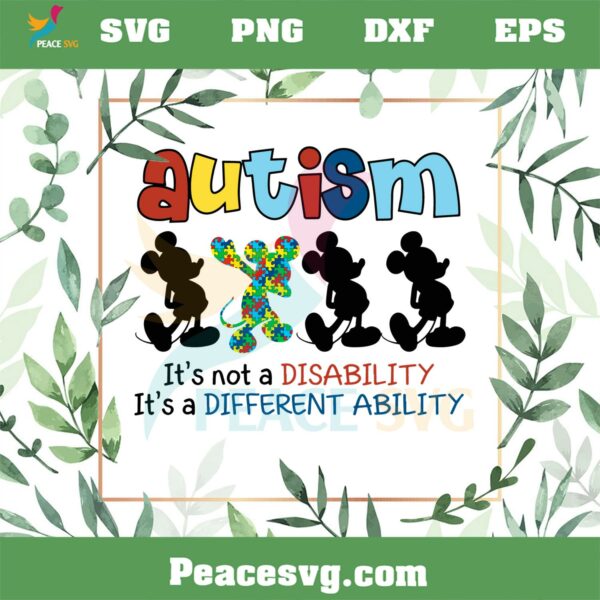 Autism Awareness Vintage Mickey Autism Quote Svg Cutting Files