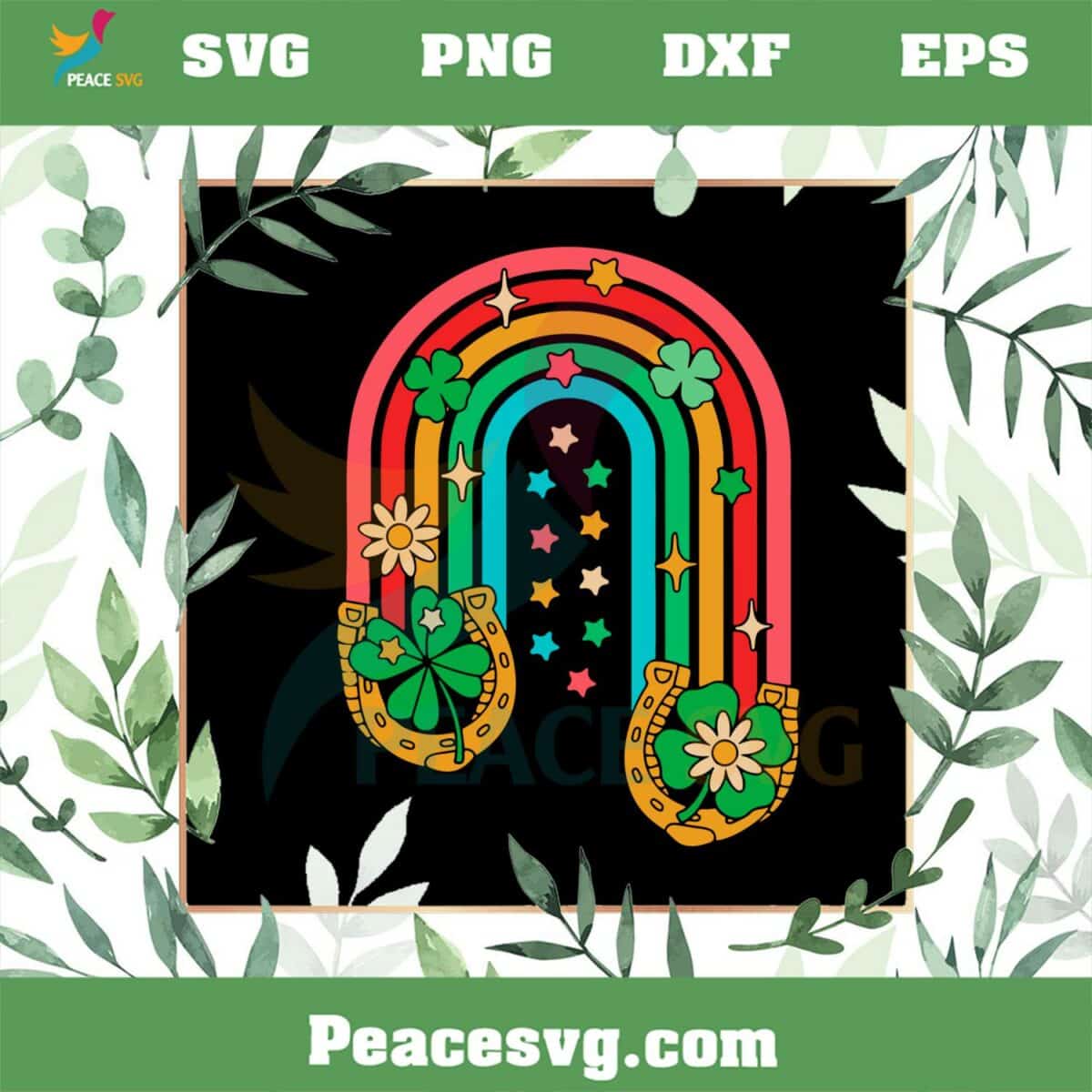St Patrick’s Day Rainbow Shamrock SVG Cutting Files