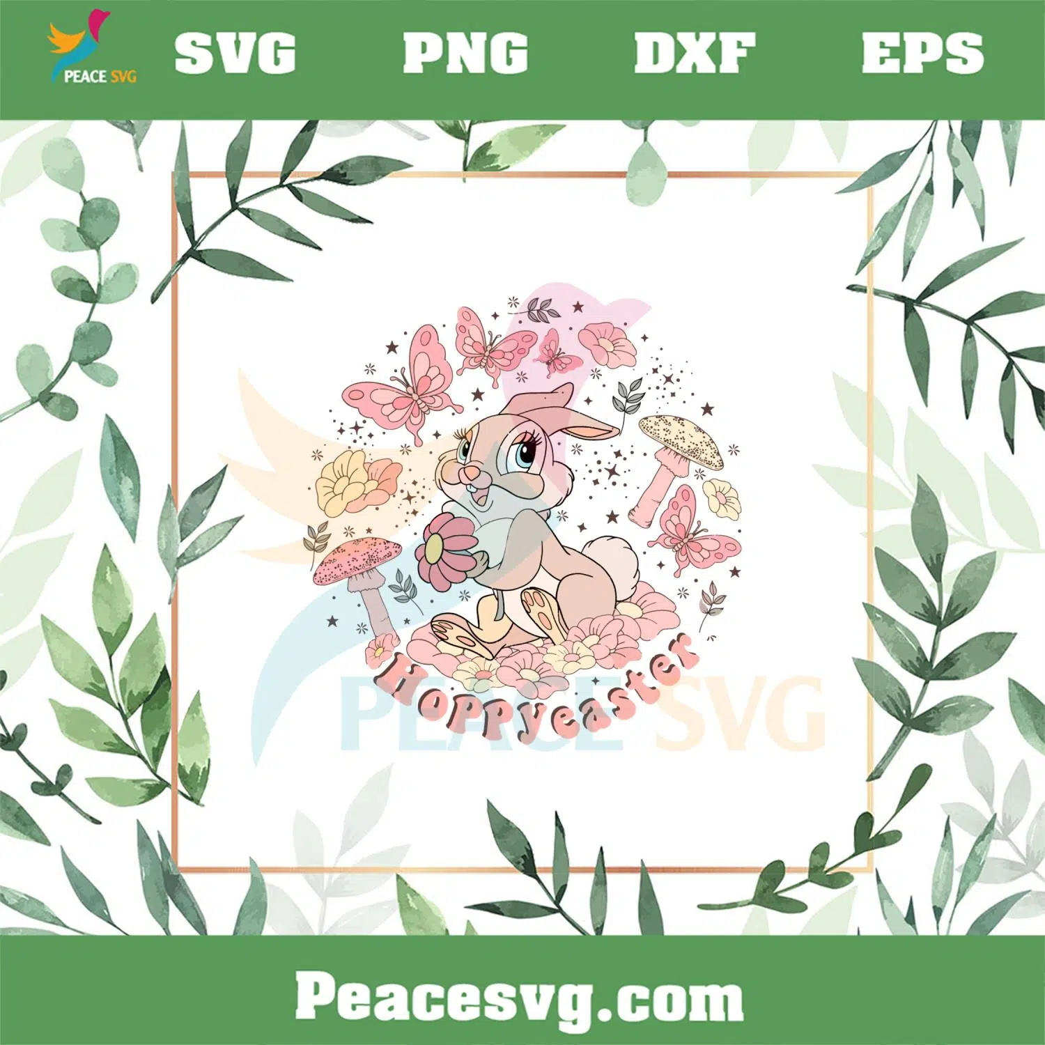 Hoppy Easter Floral Disney Easter Bunny SVG Cutting Files