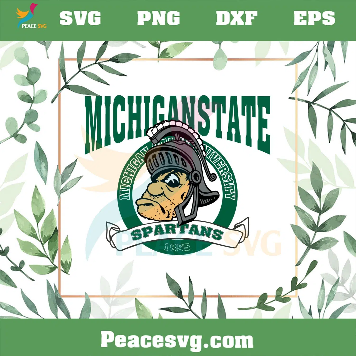Vintage Michigan State Spartans 1855 Spartans Strong Svg Cuttings Files