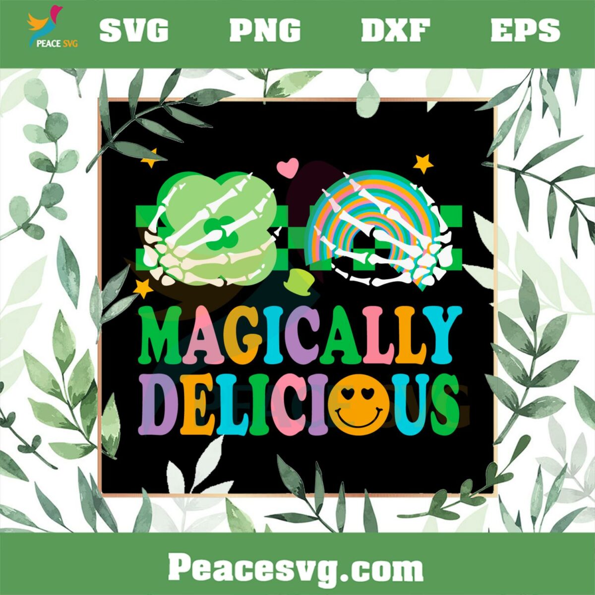 Magically Delicious Hippie St Patrick’s Day Skeleton SVG Cutting Files