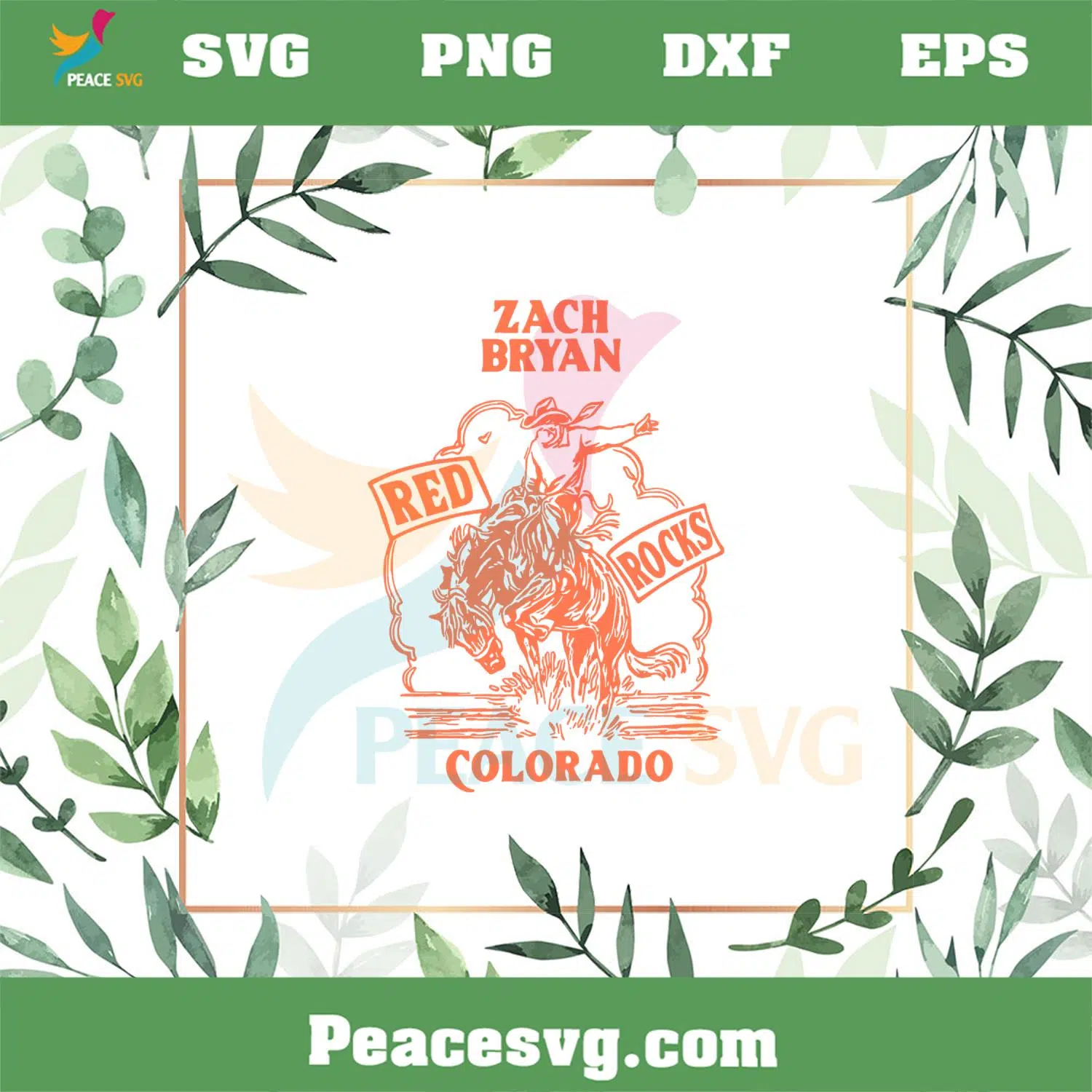 Vintage Zach Bryan Red Rocks Colorado SVG Graphic Designs Files