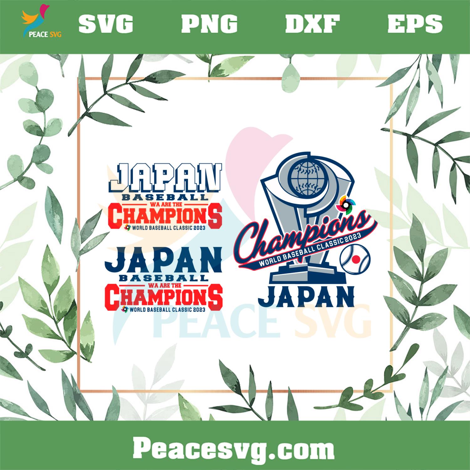 Japan World Baseball Classic 2023 Champions Bundle SVG Cutting Files