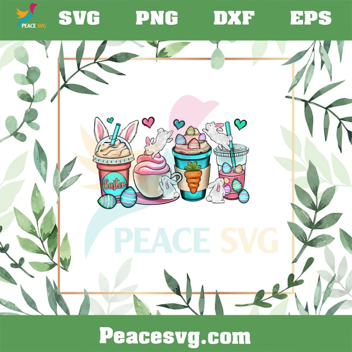 Easter Coffee Cups PNG Files for Cricut Sublimation Files