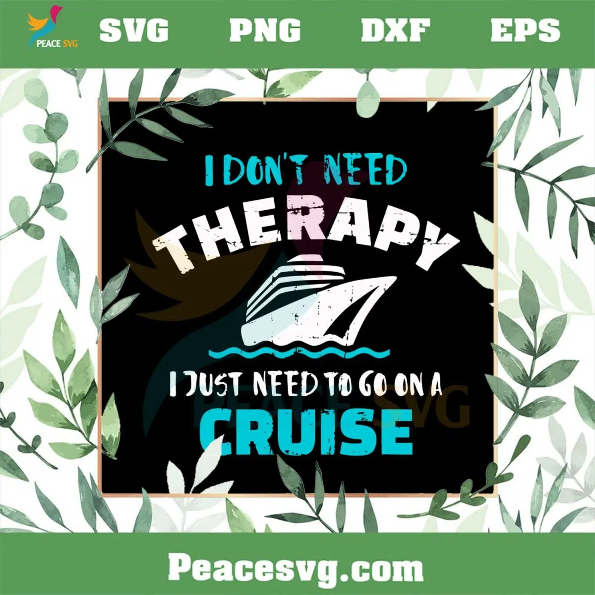 Cruise Therapy Funny Cruise Vacation Quote SVG Cutting Files