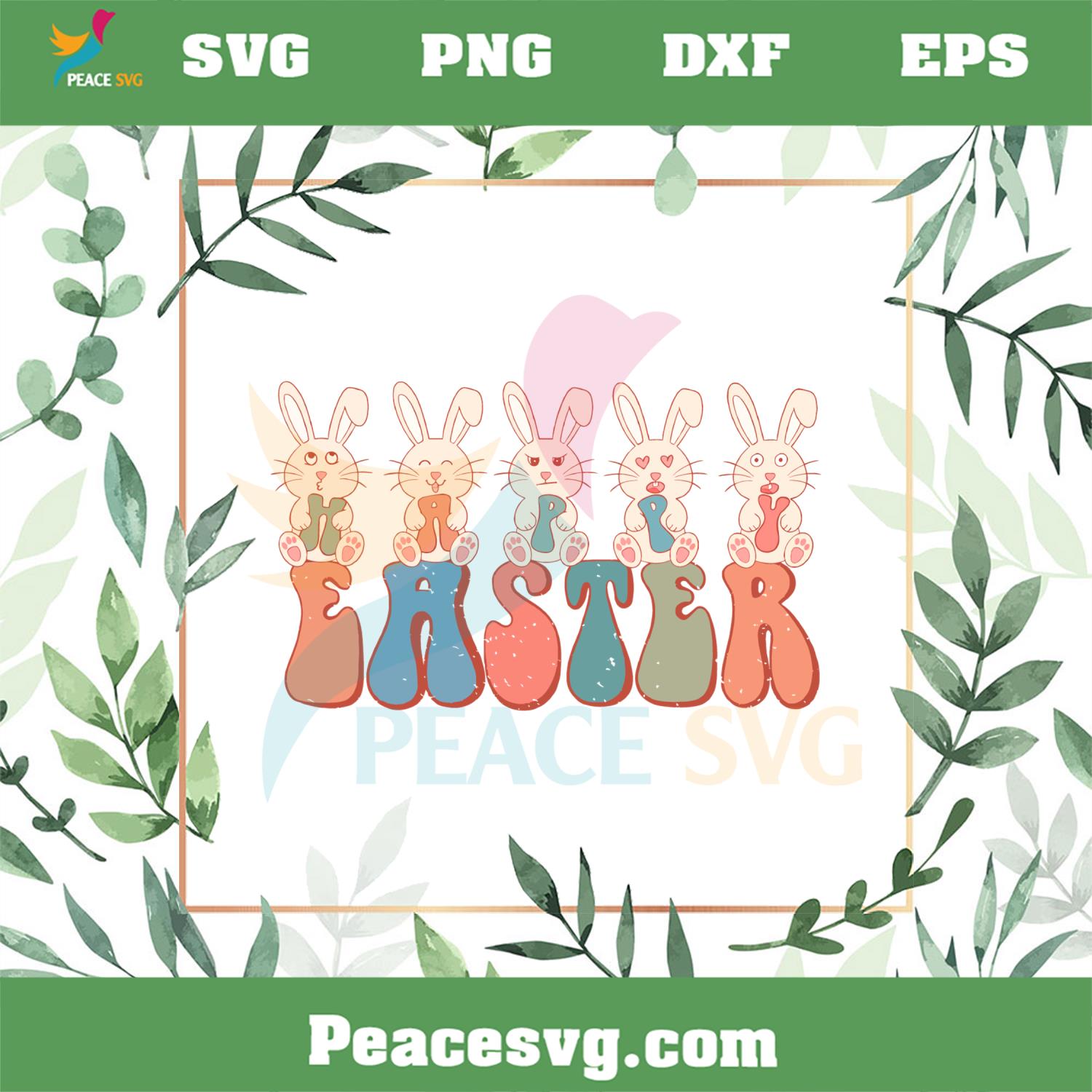 Happy Easter Funny Easter Bunny Kids SVG Graphic Designs Files