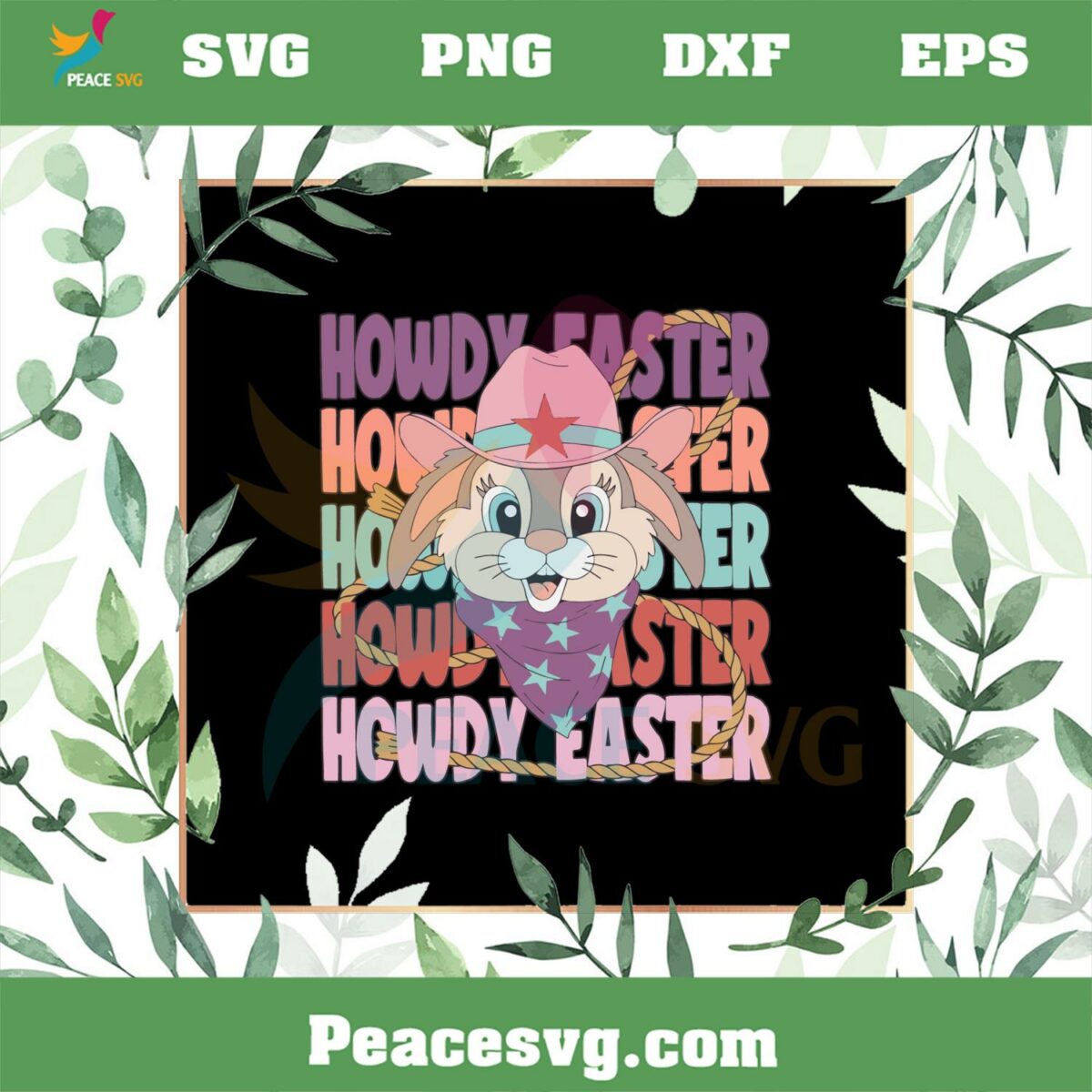 Howdy Easter Cowgirl Funny Bunny SVG Graphic Designs Files