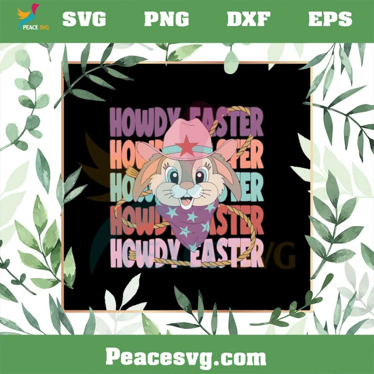 Howdy Easter Cowgirl Funny Bunny SVG Graphic Designs Files