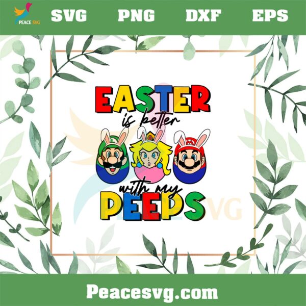 Super Mario Easter Peeps Mario Luigi Princess Peach Easter Eggs SVG Cutting Files