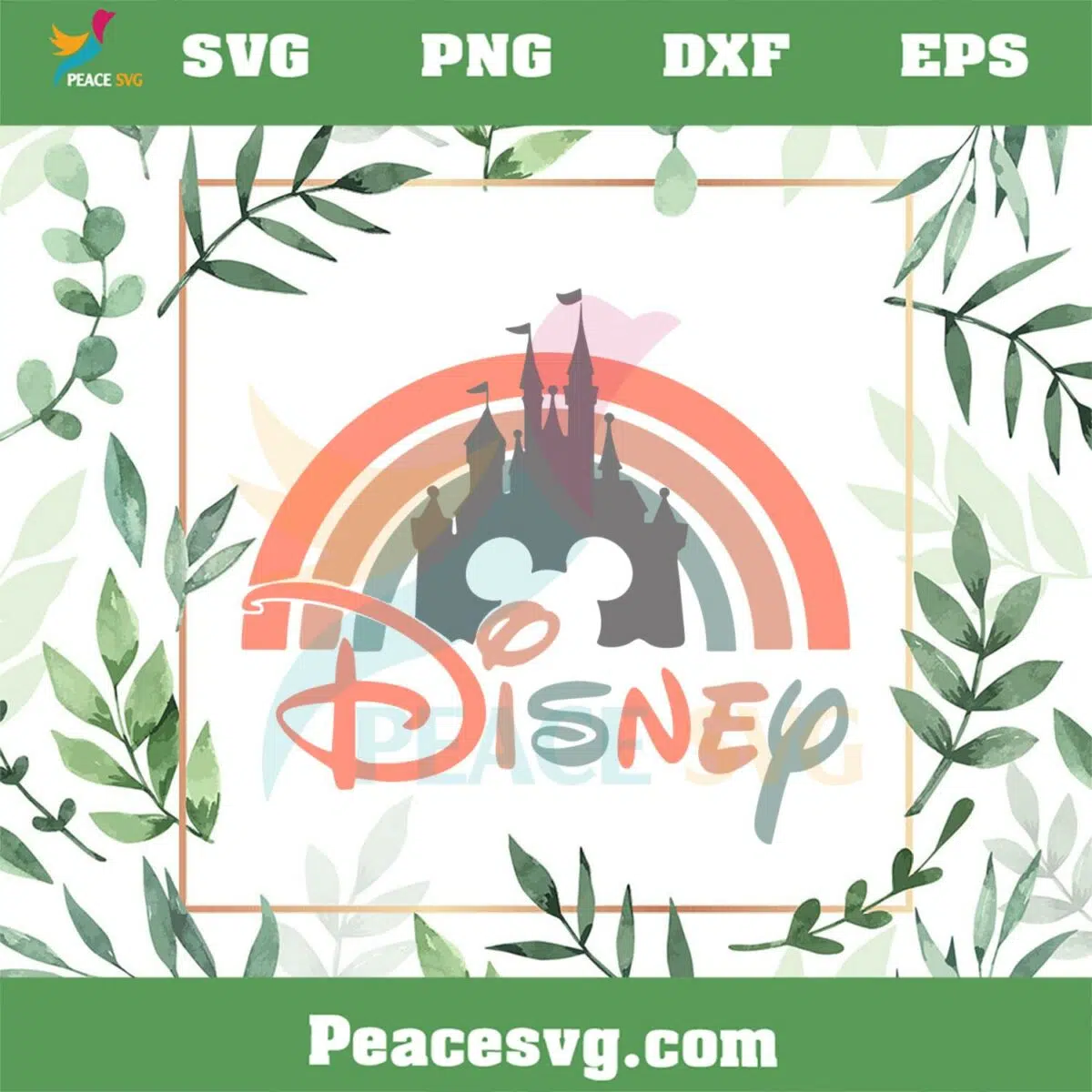 Disney Castle Vintage Rainbow Svg Graphic Designs Files