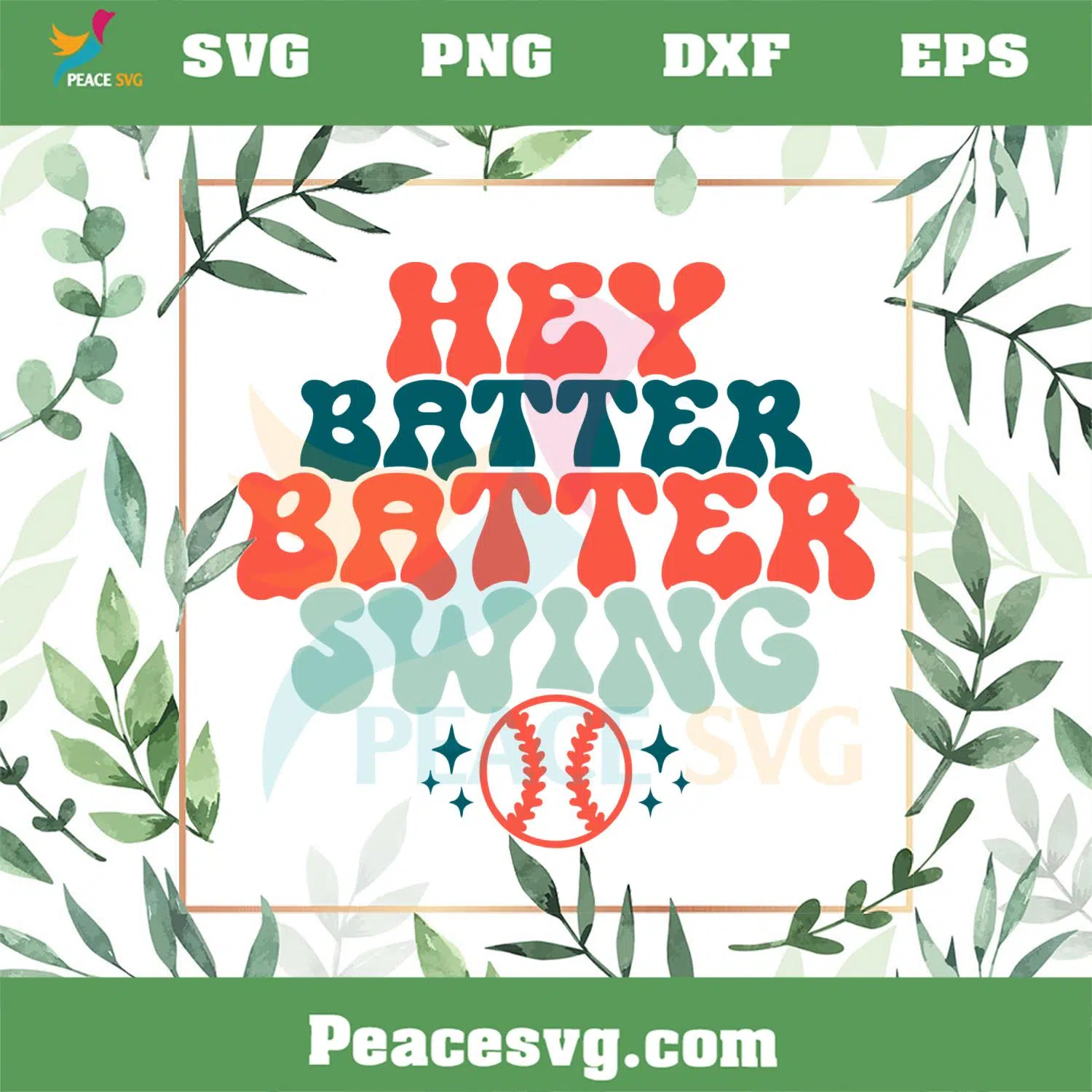 Hey Batter Batter Swing Baseball Mom SVG Graphic Designs Files
