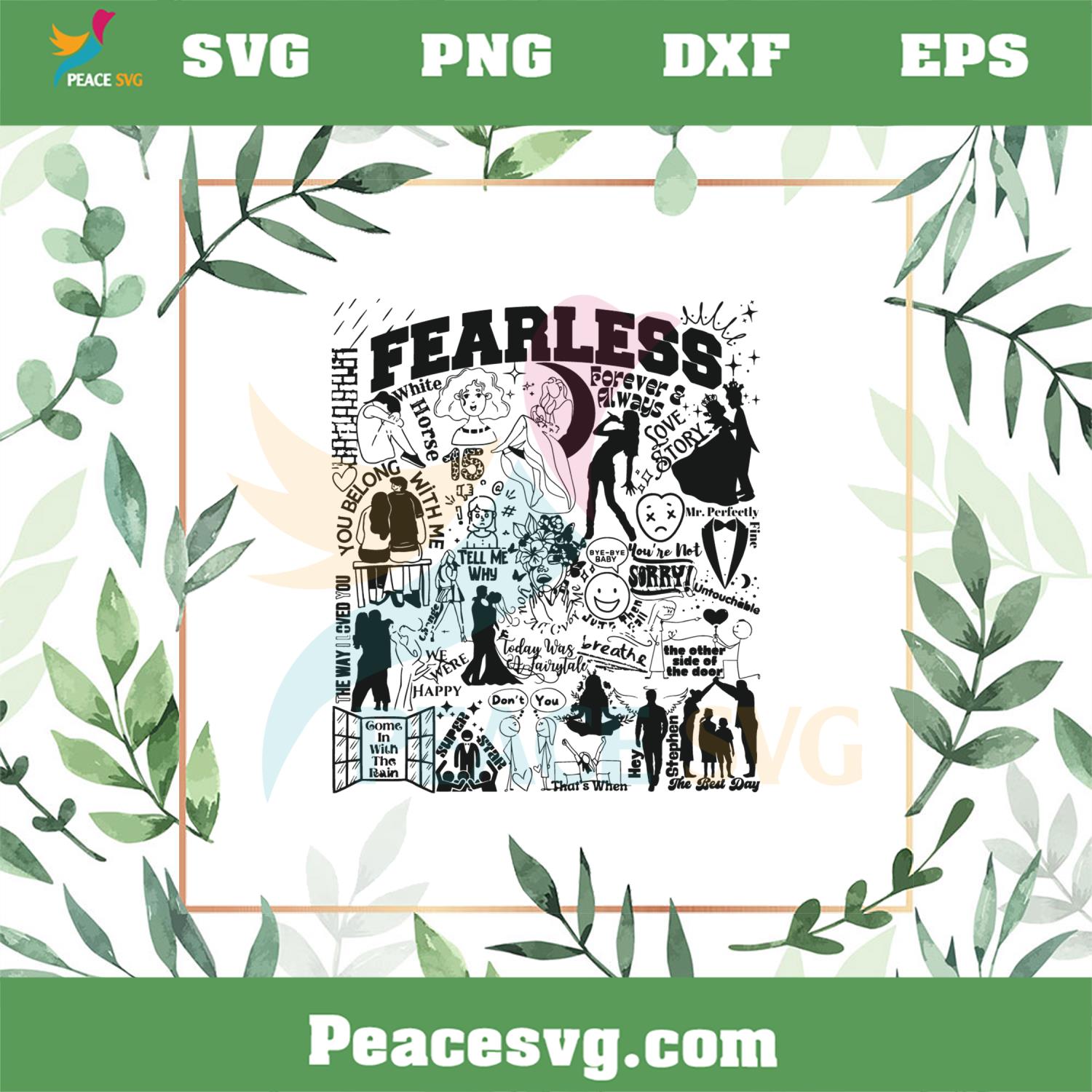 Fearless Taylor Swift Song Fearless Track List SVG Cutting Files